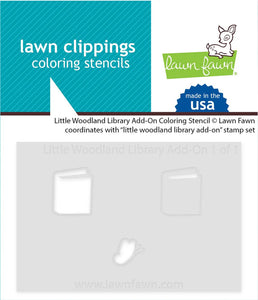 Lawn Fawn - little woodland library add-on coloring stencil - lawn cuts