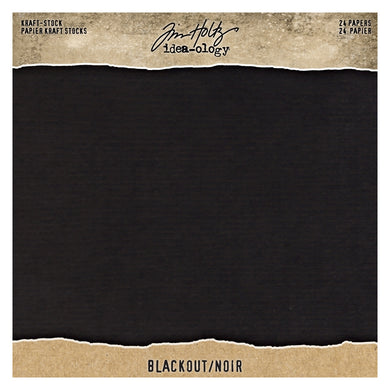 Tim Holtz- Idea-ology- 8 x 8 Paper Stash BLACK KRAFT STOCK - Design Creative Bling