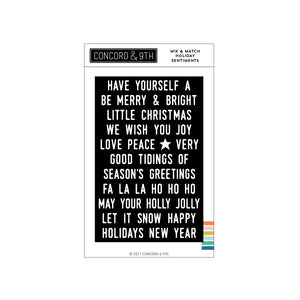 Concord & 9th - Clear stamp set - Mix & Match Holiday Sentiments - Design Creative Bling