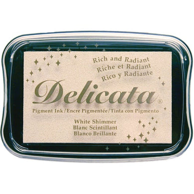 Tsukineko - Delicata ink pad- White Shimmer - Design Creative Bling