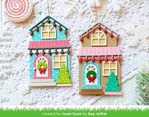 Lawn Fawn - Build-A-House Christmas Add-on - lawn cuts - Design Creative Bling