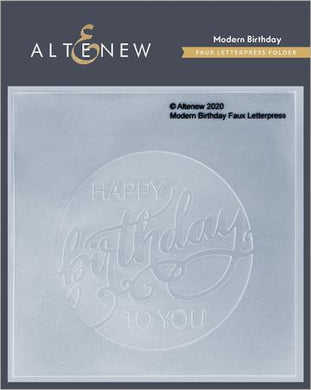 Altenew -  Modern Birthday Faux Letterpress Debossing Folder - Design Creative Bling