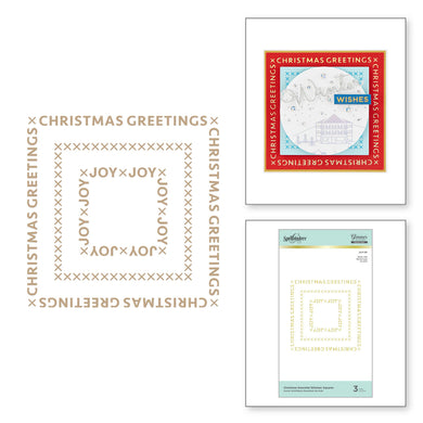 Spellbinders-Christmas Essential Glimmer Squares Hot Foil Plates-Hot foil plate - Design Creative Bling