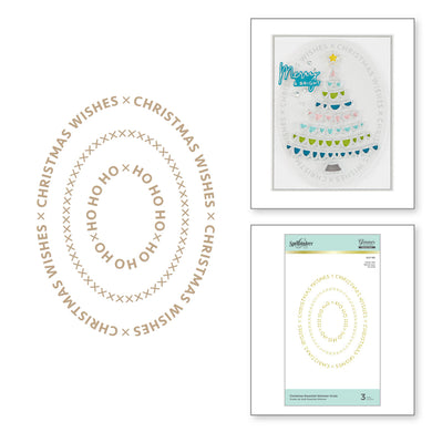 Spellbinders-Christmas Essential Glimmer Ovals Hot Foil Plates-Hot foil plate - Design Creative Bling