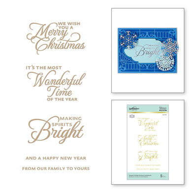 Spellbinders-Elegant Holiday Glimmer Sentiments Hot Foil Plates-Hot foil plate - Design Creative Bling