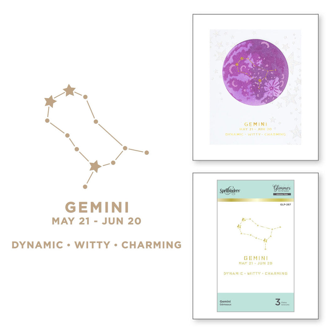 Spellbinders-Hot Foil Plate-Glimmer Plate-Celestial Zodiac-Gemini