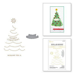 Spellbinders-Shining Christmas Tree Glimmer Hot Foil Plate & Die Set from the Trim a Tree Collection-Hot foil plate - Design Creative Bling