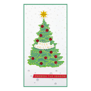 Spellbinders-Shining Christmas Tree Glimmer Hot Foil Plate & Die Set from the Trim a Tree Collection-Hot foil plate - Design Creative Bling