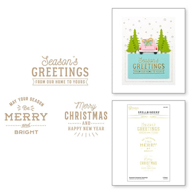 Spellbinders-Essential Christmas Greetings Hot Foil Plates-Hot foil plate - Design Creative Bling