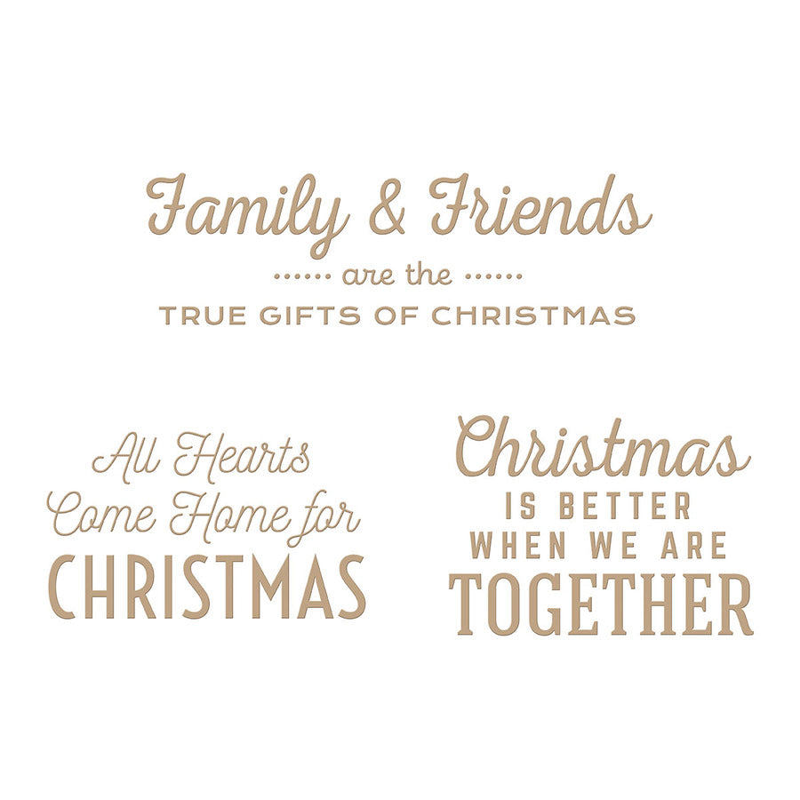 Spellbinders-Gifts of Christmas Sentiments Glimmer Hot Foil Plate from the Be Merry Collection-Hot foil plate - Design Creative Bling