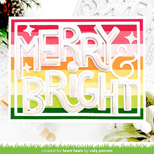 Lawn Fawn - giant outlined merry & bright - lawn cuts - Design Creative Bling