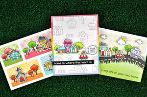 Lawn Fawn - Clear Acrylic Stamps - Happy Village