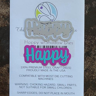 The Rabbit Hole Designs - Happy - Scripty Word with Shadow Layer Die Set - Design Creative Bling