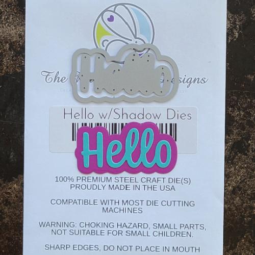 The Rabbit Hole Designs - Hello - Scripty Word with Shadow Layer Die Set - Design Creative Bling