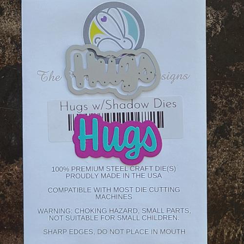 The Rabbit Hole Designs - Hugs - Scripty Word with Shadow Layer Die Set - Design Creative Bling