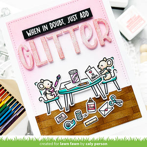 Lawn Fawn -   just add glitter - clear stamp set - Design Creative Bling