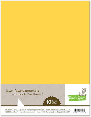 Lawn Fawn - 8.5 x 11 Cardstock - Sunflower - 10 Pack - Design Creative Bling