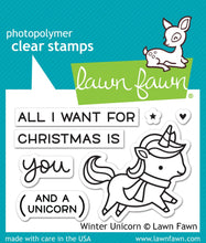 Lade das Bild in den Galerie-Viewer, Lawn Fawn-Clear Stamp 3&quot; x 2&quot;-Winter Unicorn - Design Creative Bling
