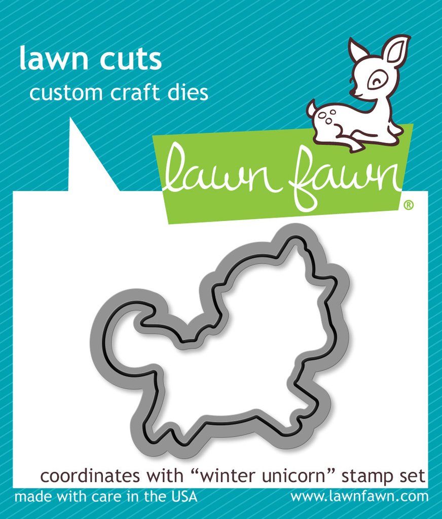 Lawn Fawn - Clear  Stamps - 2 x 3- Winter Unicorn - Design Creative Bling