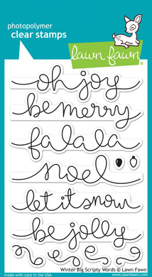 Lawn Fawn - Winter Big Scripty Words - clear stamp set - Design Creative Bling