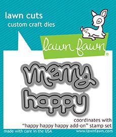Lawn Fawn - Clear  Stamps - 2 x 3-Happy Happy Happy Add-on - Design Creative Bling