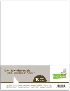 Lawn Fawn - 8.5 x 11 Cardstock - 80 lb White - 10 Pack