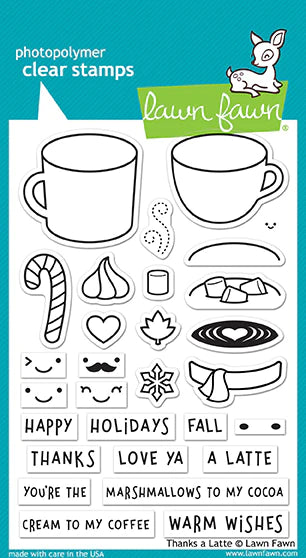 Lawn Fawn - Thanks a Latte - clear stamp set