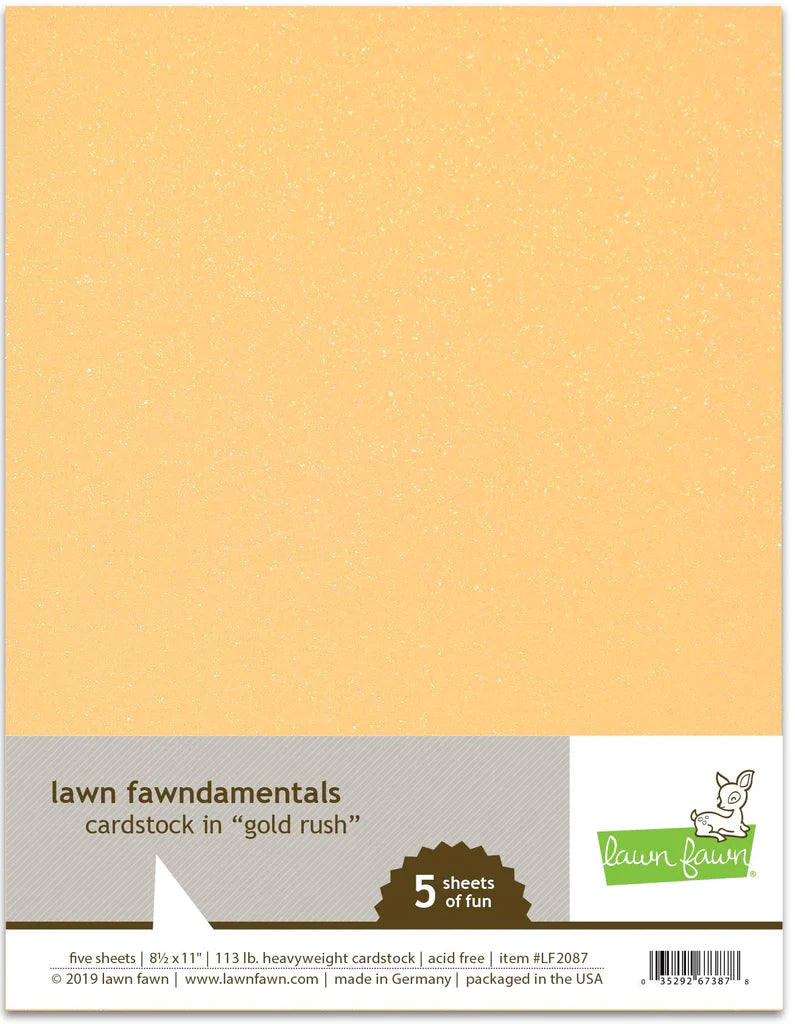 Lawn fawn - 8.5 x 11 Cardstock Pack - Gold Rush - 5 Pack - Design Creative Bling