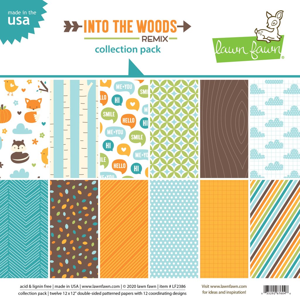 Lawn Fawn-Paper-Into The Woods Remix Collection Pack 12 x 12 - Design Creative Bling