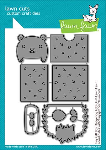 Lawn Fawn-Lawn Cuts-Dies-Tiny Gift Box Hedgehog Add-on