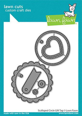 Lawn Fawn-Lawn Cuts-Dies-Scalloped Circle Gift Tag - Design Creative Bling
