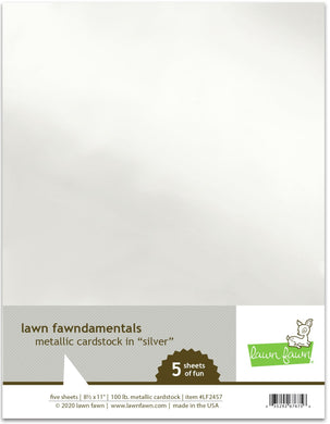 Lawn Fawn-Metallic Cardstock-Silver - Design Creative Bling