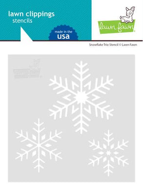 Lawn Fawn-Lawn Clippings-Snowflake Trio Stencil - Design Creative Bling