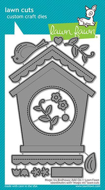 Lawn Fawn - Valentines - Lawn Cuts - Dies - Magic Iris Birdhouse Add-on - Design Creative Bling