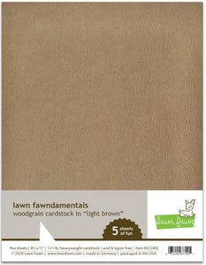 Lawn Fawn-Woodgrain Cardstock-Light Brown