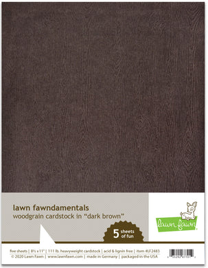 Lawn Fawn-Woodgrain Cardstock-Dark Brown - Design Creative Bling