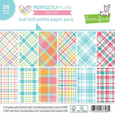 Lawn Fawn - Perfectly Plaid Remix Collection - 6 x 6 Petite Paper Pack - Design Creative Bling