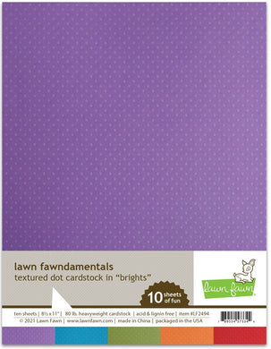 Lawn fawn - 8.5 x 11 Cardstock Pack - textured dot cardstock - brights-10 Pack - Design Creative Bling