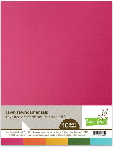 Lawn fawn - 8.5 x 11 Cardstock Pack - textured dot - tropical-10 Pack - Design Creative Bling