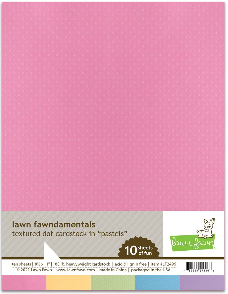 Lawn fawn - 8.5 x 11 Cardstock Pack - textured dot - pastel-10 Pack