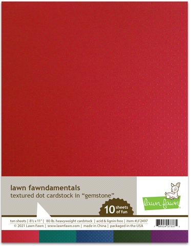 Lawn fawn - 8.5 x 11 Cardstock Pack - textured dot - gemstone-10 Pack