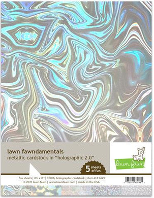 Lawn fawn - 8.5 x 11 Cardstock Pack - metallic cardstock - holographic 2.0 - 5 Pack - Design Creative Bling