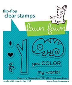 Lawn Fawn-clear stamp set-One In A Chameleon Flip Flop