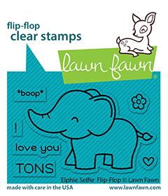 Lawn Fawn-clear stamp set-Elphie Selphie Flip Flop - Design Creative Bling
