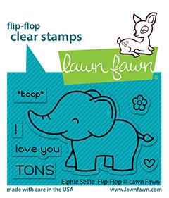 Lawn Fawn-clear stamp set-Elphie Selphie Flip Flop