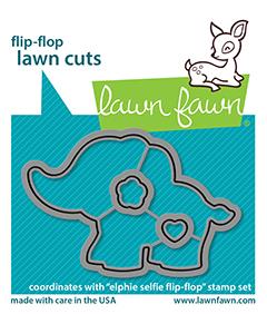 Lawn Fawn-Elphie Selfie Flip Flop-Lawn Cuts - Design Creative Bling