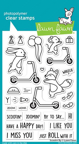 Lawn Fawn -Scootin' By- clear stamp set