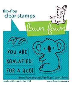 Lawn Fawn - Clear Photopolymer Stamps - I Love You (Calyptus) Flip-Flop - Design Creative Bling