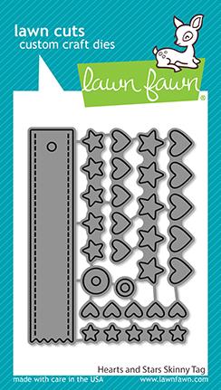 Lawn Fawn-Lawn Cuts-Dies-Hearts And Stars Skinny Tag - Design Creative Bling