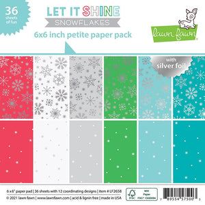 Lawn Fawn - Let It Shine Snowflakes Collection - Winter - 6 x 6 Petite Paper Pack